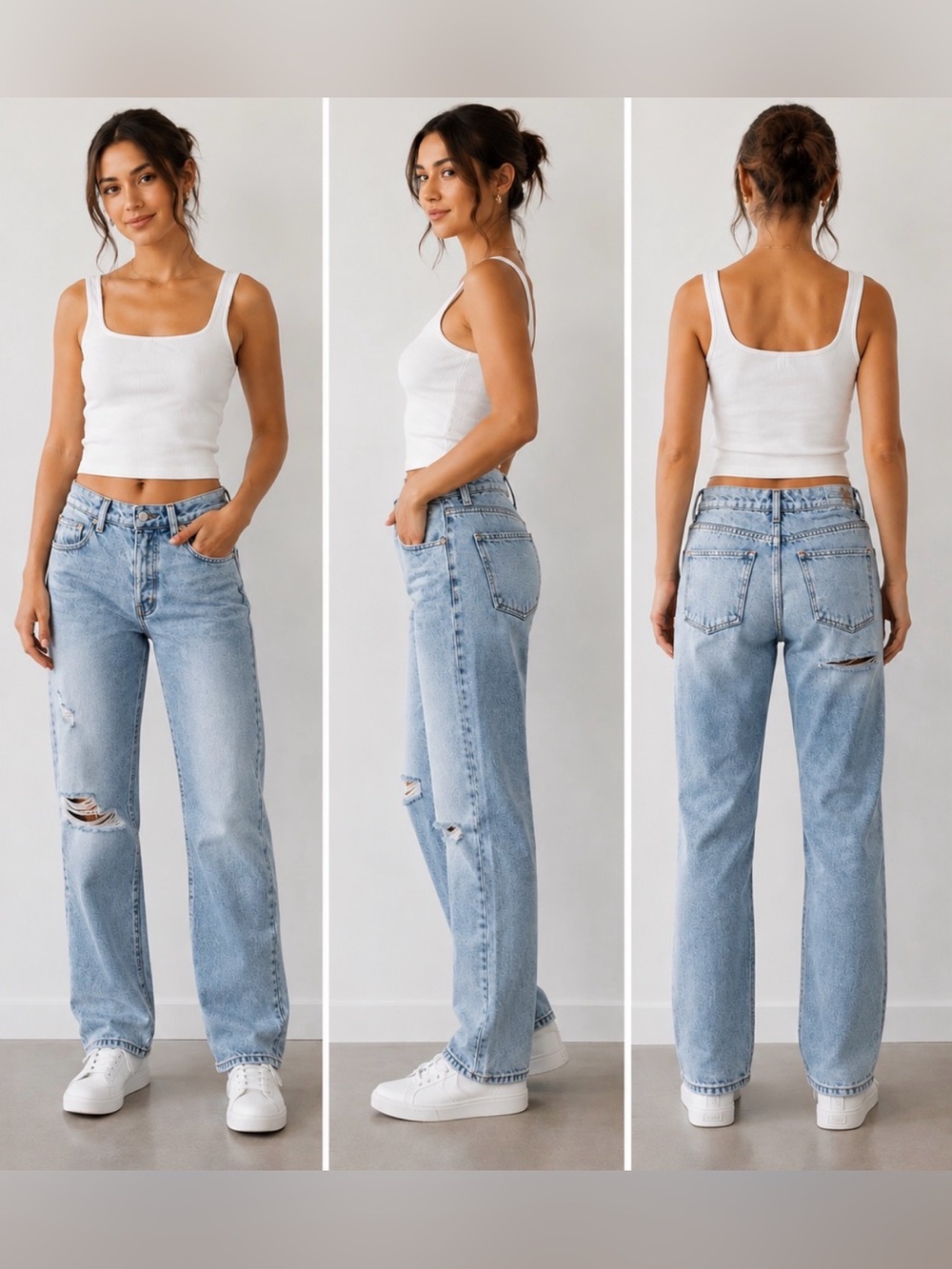 Revice High-Rise Light Wash Straight Jeans